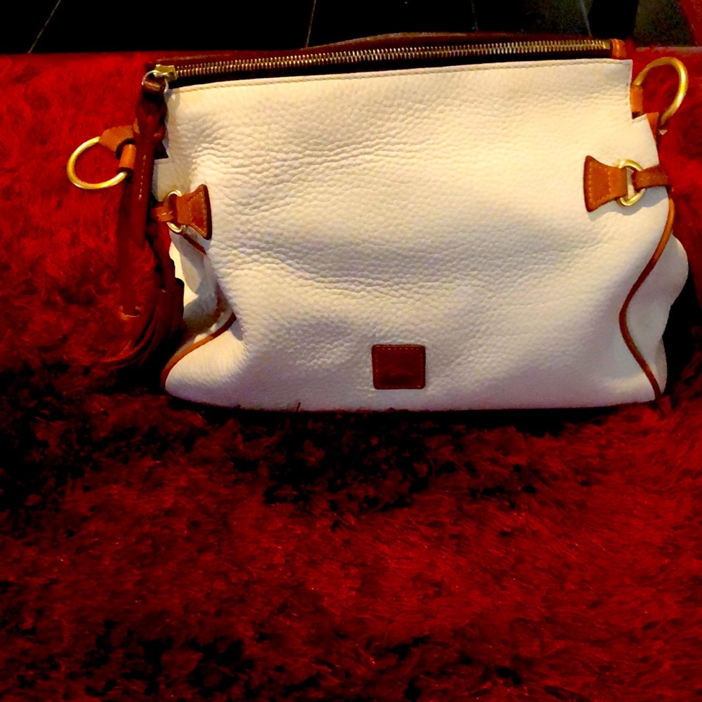 Dooney/Bourke Large Sachet Bag beige with tan trim